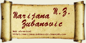 Marijana Zubanović vizit kartica